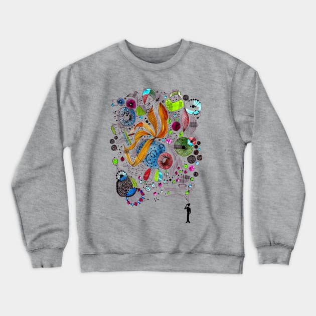 MY CRAZY BRAIN Crewneck Sweatshirt by MAYRAREINART